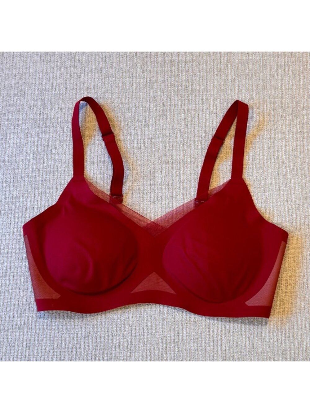 Honeylove CrossOver Red Ruby Bra Size Womens Small 34A B